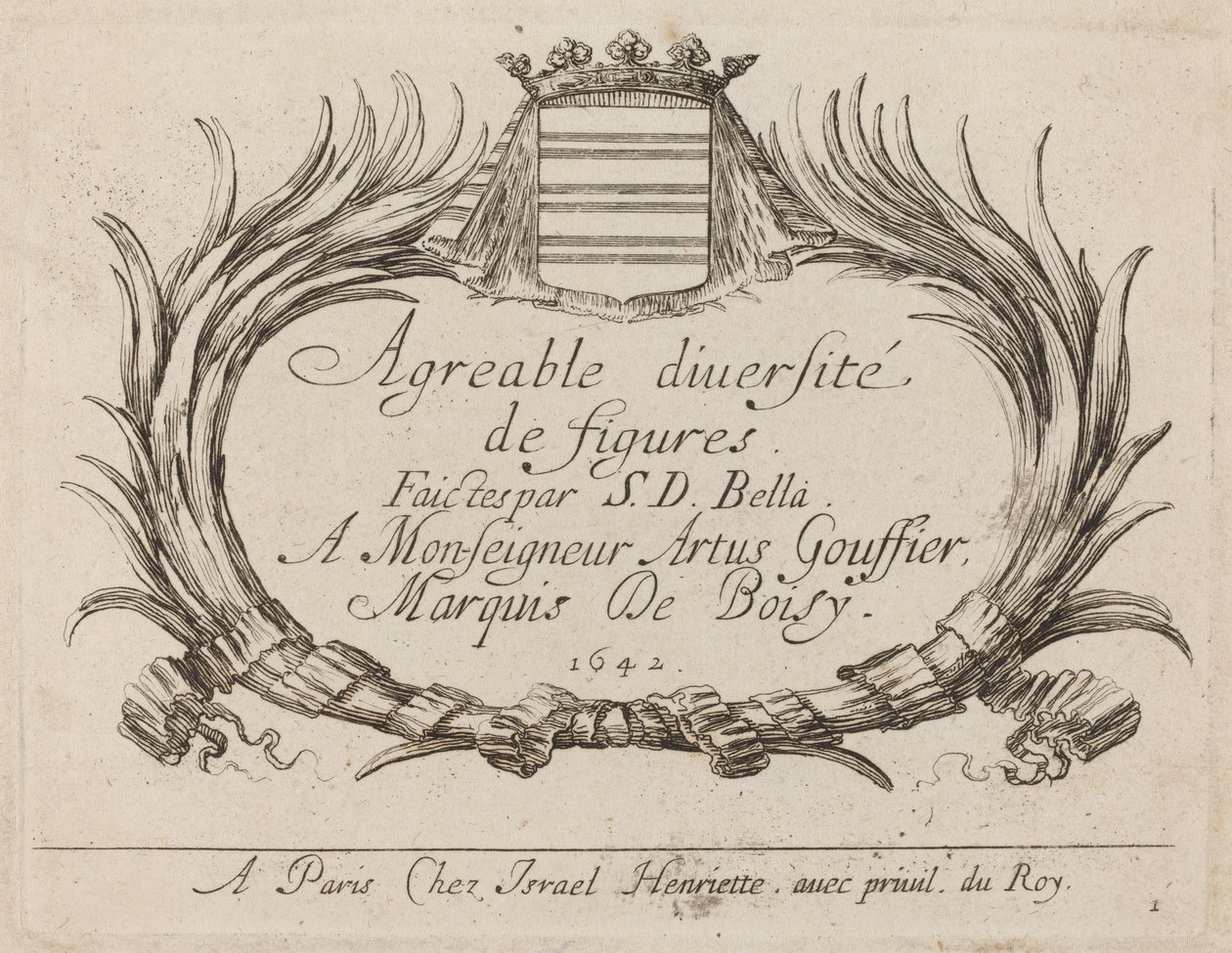 Page de titre pour Agreable diversite de figures, 1642 - Stefano della Bella
