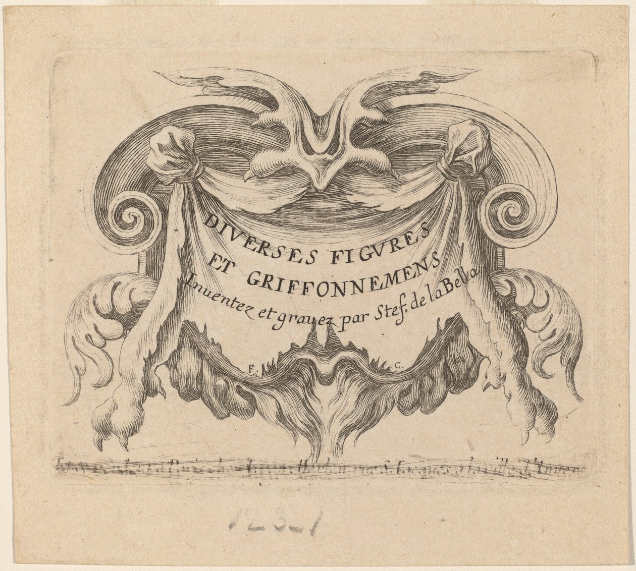 Page de titre pour "Diverses figures et griffonnements" - Stefano della Bella