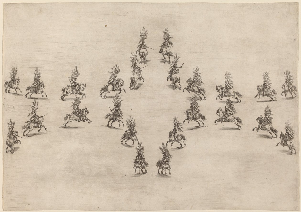 Vingt-quatre cavaliers dans un ovale, 1652 - Stefano della Bella