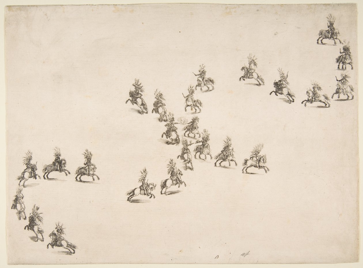 Vingt-quatre cavaliers forment un double S, 1652 - Stefano della Bella