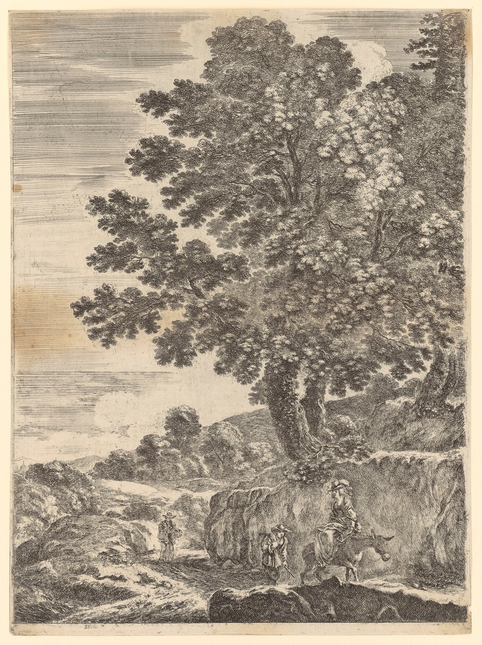 Deux voyageurs et une fillette à dos d