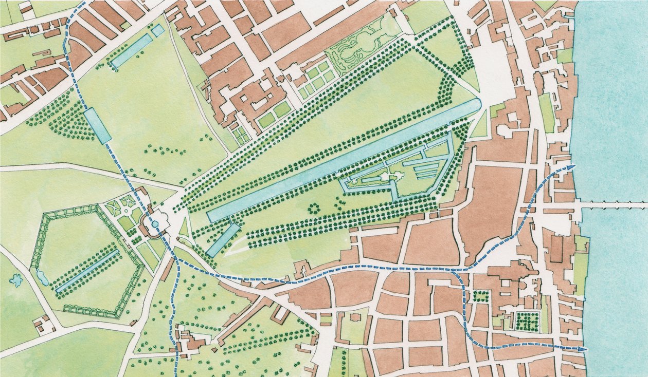 Cours de la rivière Tyburn, Westminster en 1747 - Stephen Conlin