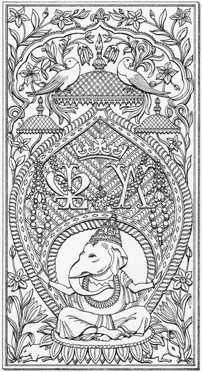 Panneau indien, Bagshot Park, Surrey, vers 1880-2023 (dessiné en 1997) - Stephen Conlin