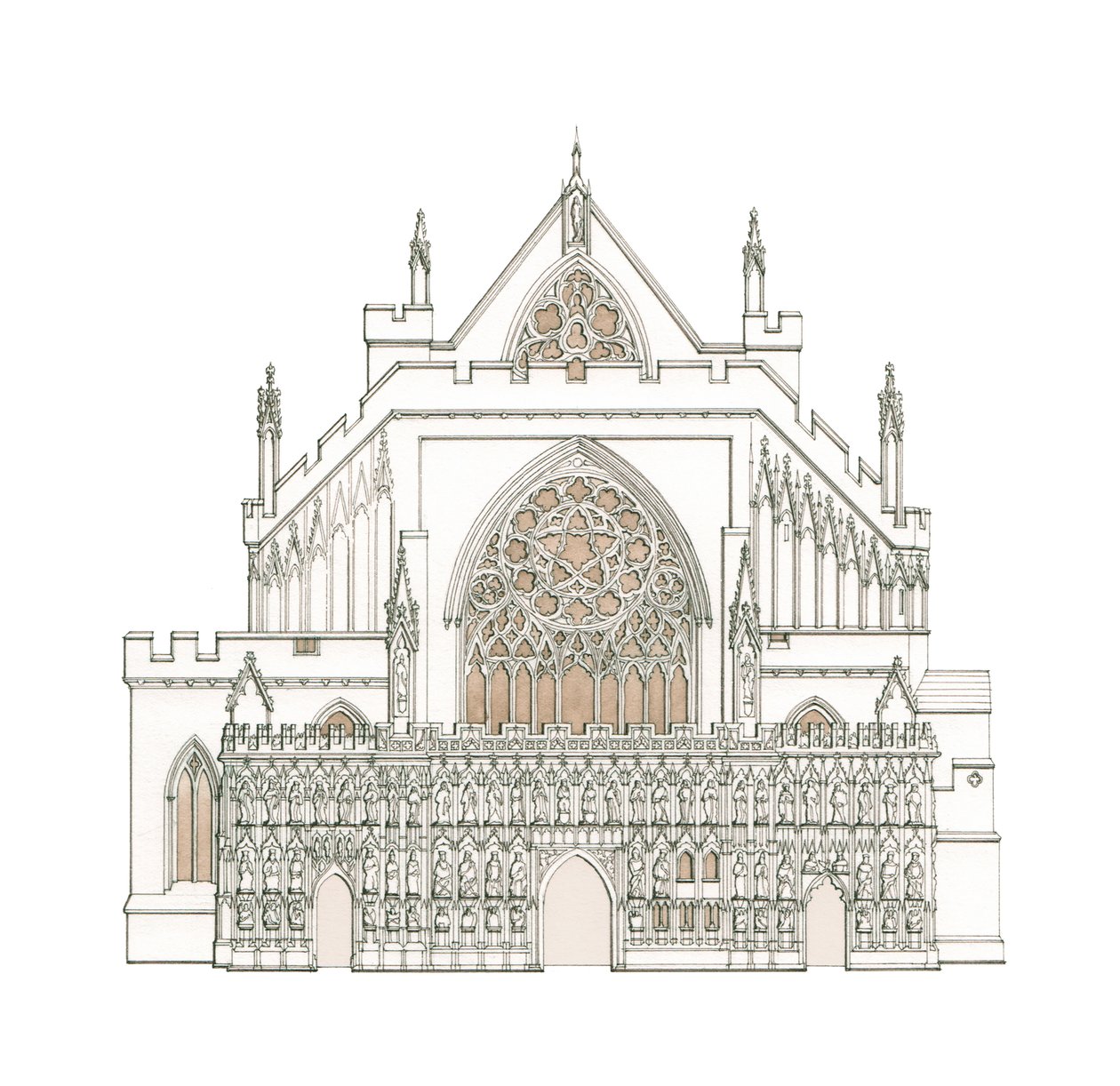 La façade ouest de la cathédrale d