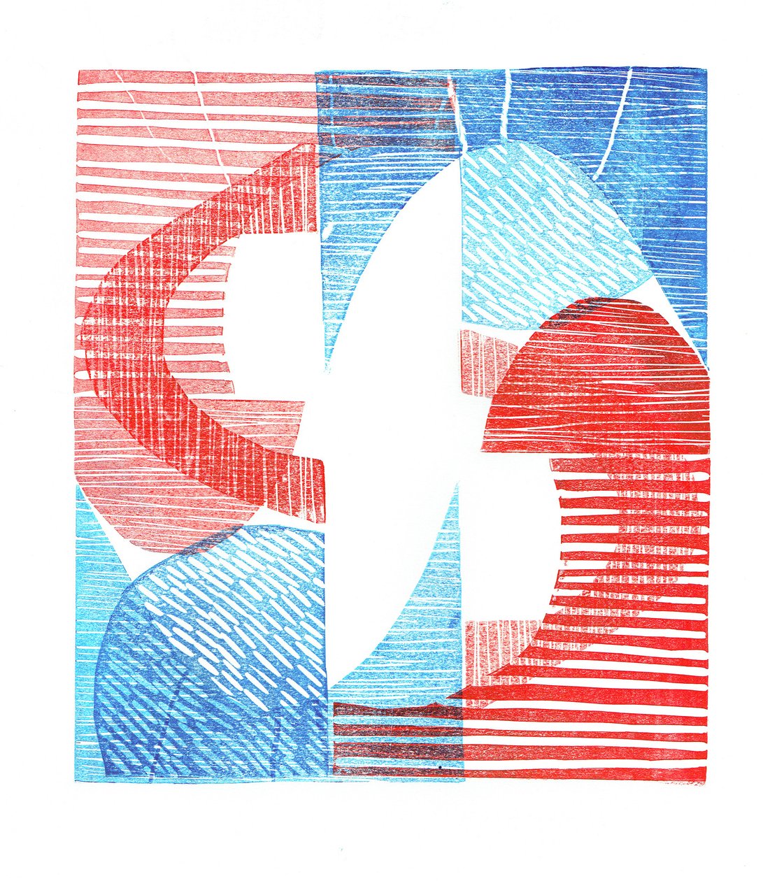 1961 III, 2016 (linocut print on paper) - Stephen Dow