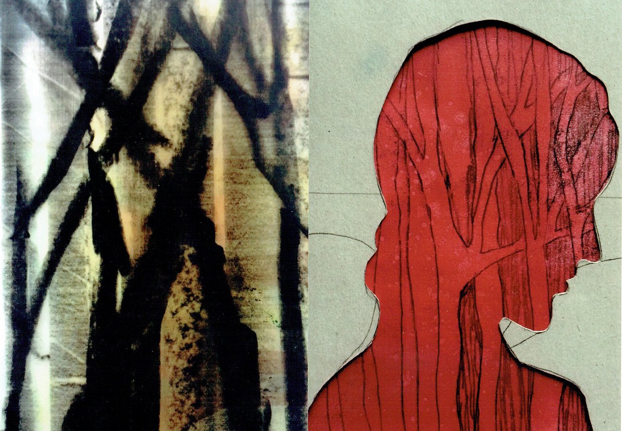 La Foret VIII, 2017 (monoprint  photo collage) - Stephen Dow