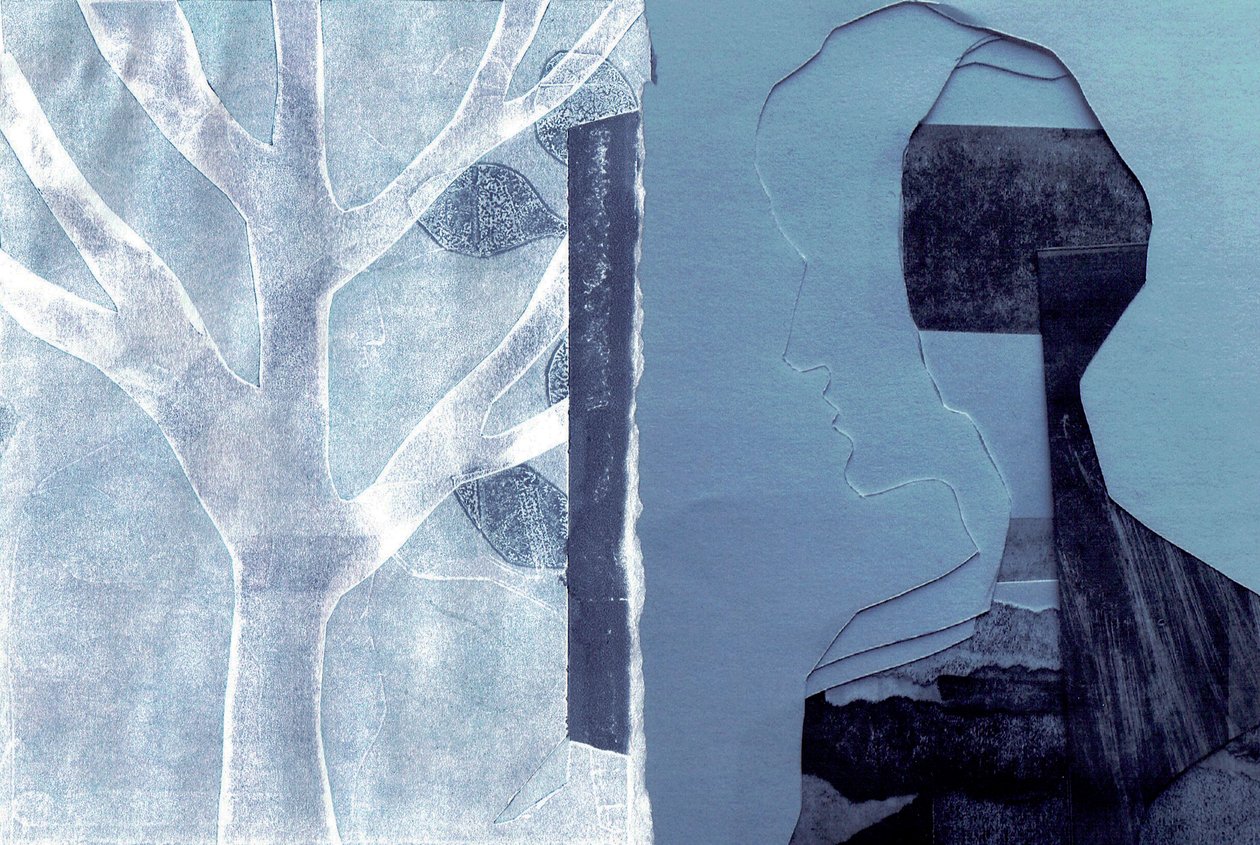 La Foret V, 2017 (monoprint  collage) - Stephen Dow