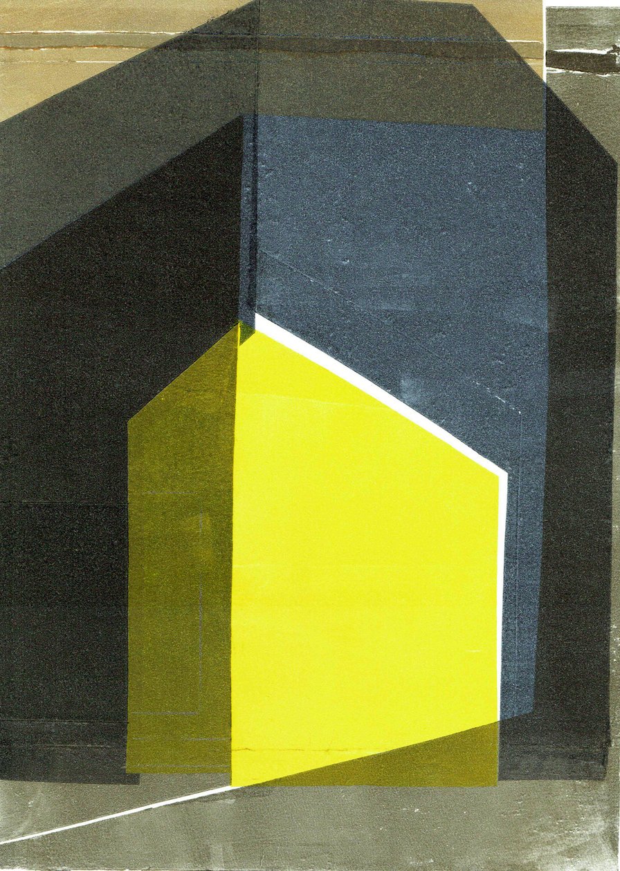 Oblique V, 2020, monoprint on paper - Stephen Dow