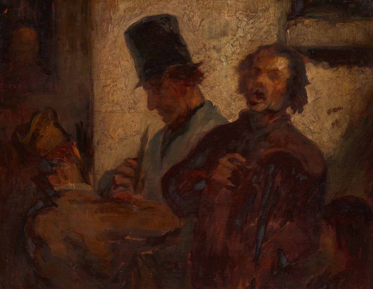 Musiciens de rue - Style of Honoré Victorin Daumier.