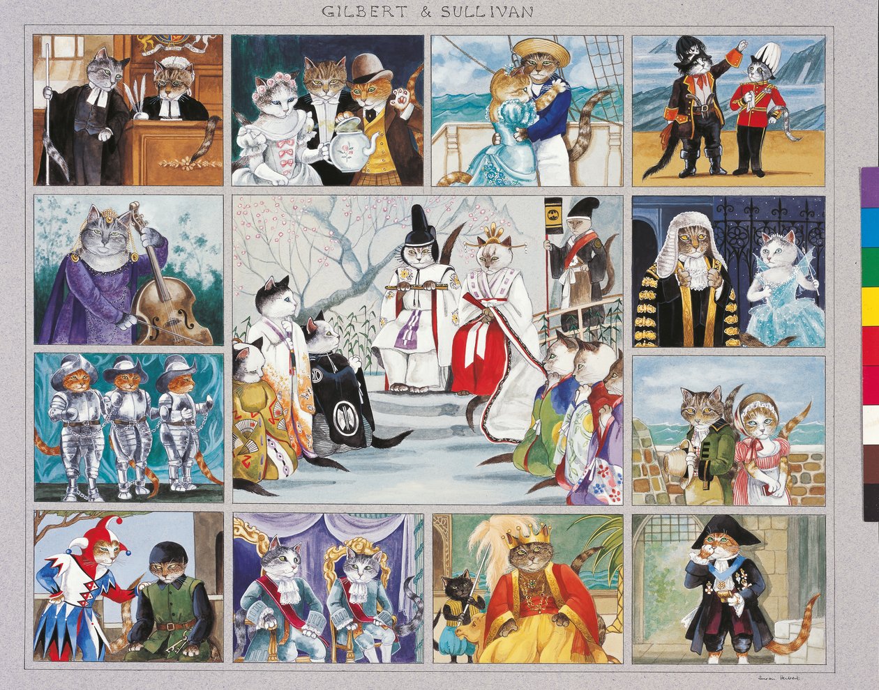 Illustration de Cats Galore! A Compendium of Cultured Cats (pub. 2015) - Susan Herbert