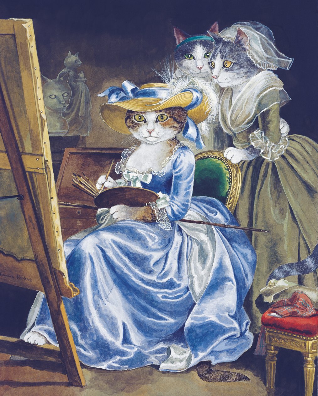 Illustration de Cats Galore! A Compendium of Cultured Cats - Susan Herbert