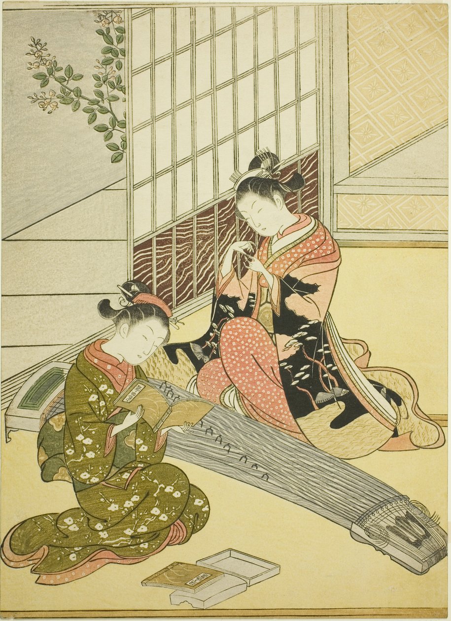 Oies descendantes des ponts de Koto (Kotoji no rakugan), de la série « Huit vues du salon (Zashiki hakkei) » - Suzuki Harunobu