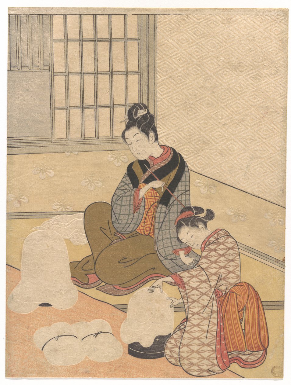 Neige du soir sur le Nurioke, de la série Huit vues de salons - Suzuki Harunobu