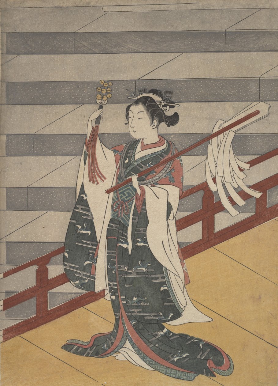 Fille sur un balcon au-dessus d