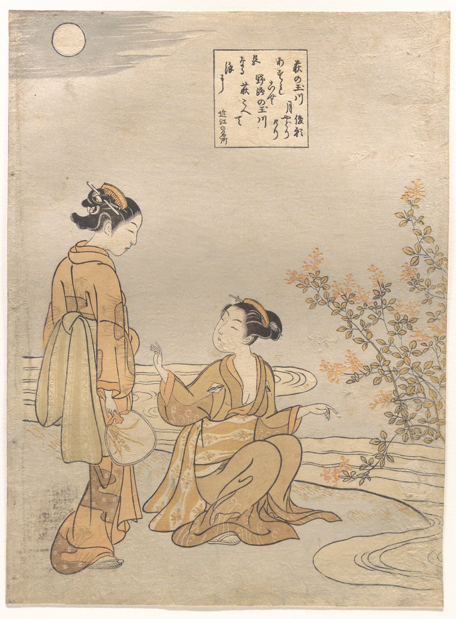 Tamagawa du trèfle des buissons - Suzuki Harunobu