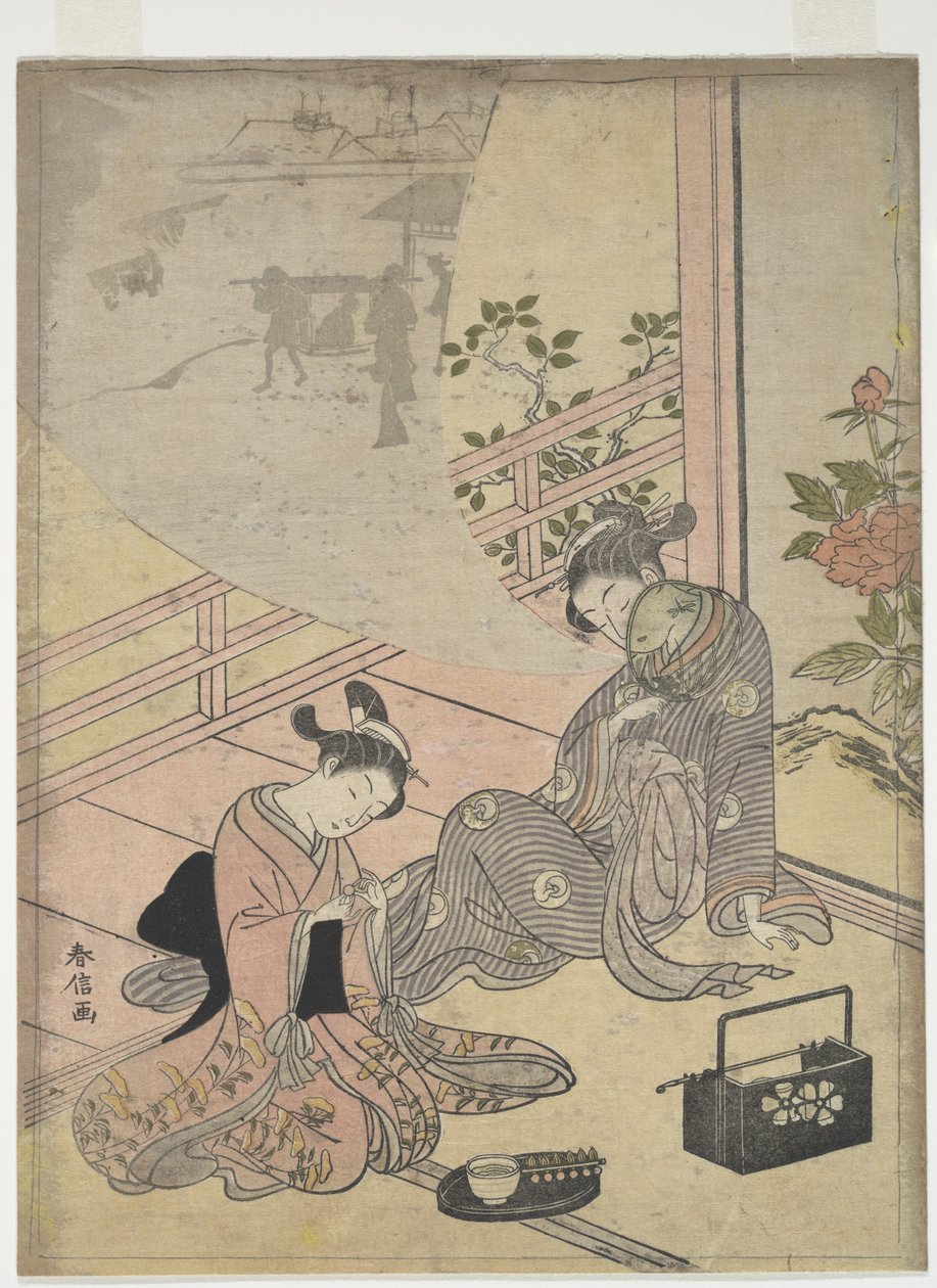 Parodie du conte du jeune homme Lu : courtisane rêvant - Suzuki Harunobu