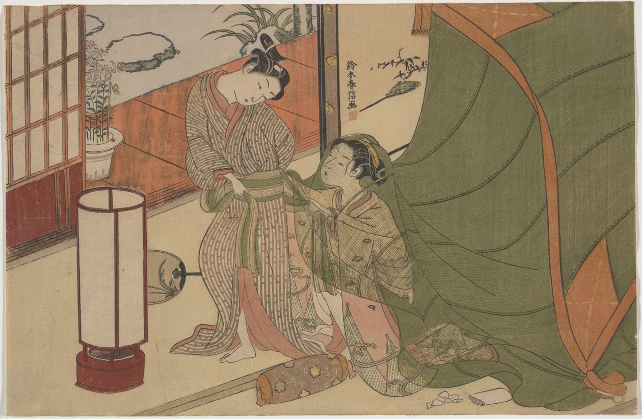 La séparation des amants : le lendemain matin - Suzuki Harunobu