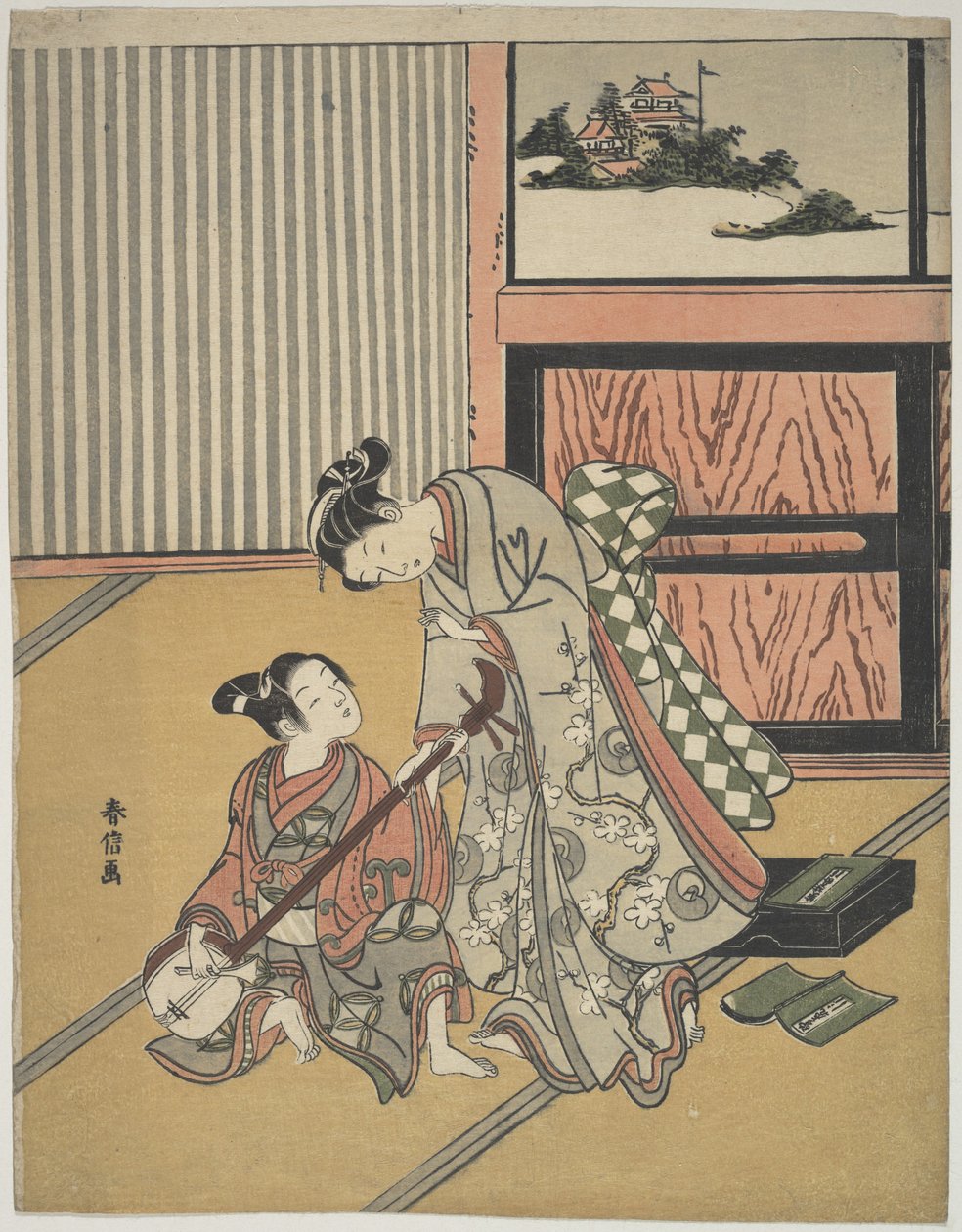 La leçon de musique - Suzuki Harunobu