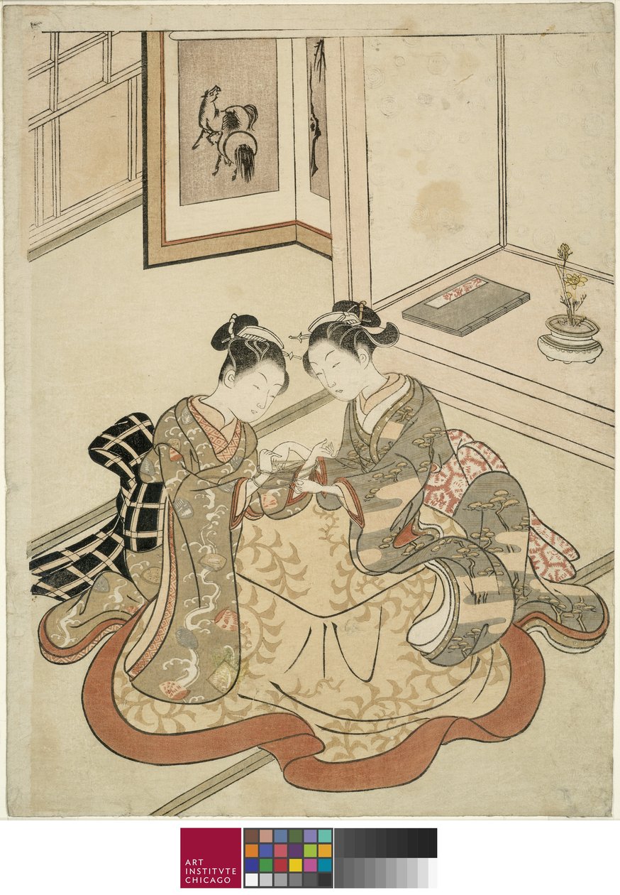 Jeunes femmes jouant au berceau du chat, vers 1767-68 - Suzuki Harunobu