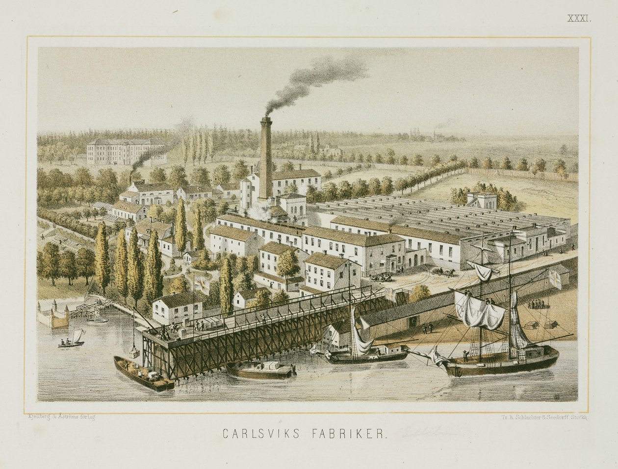 Usine textile, Carlsviks, Stockholm, Suède, c.1840 - Swedish School