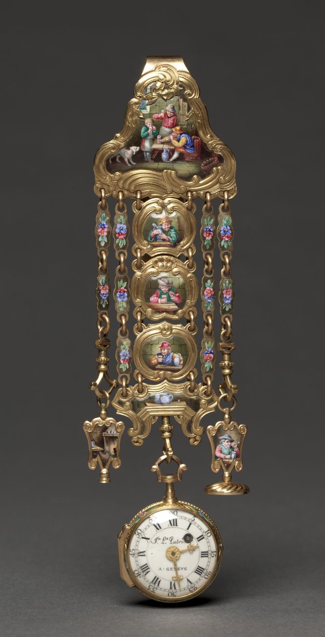 Montre Chatelaine, milieu des années 1800 (métal et émail) - Swiss School