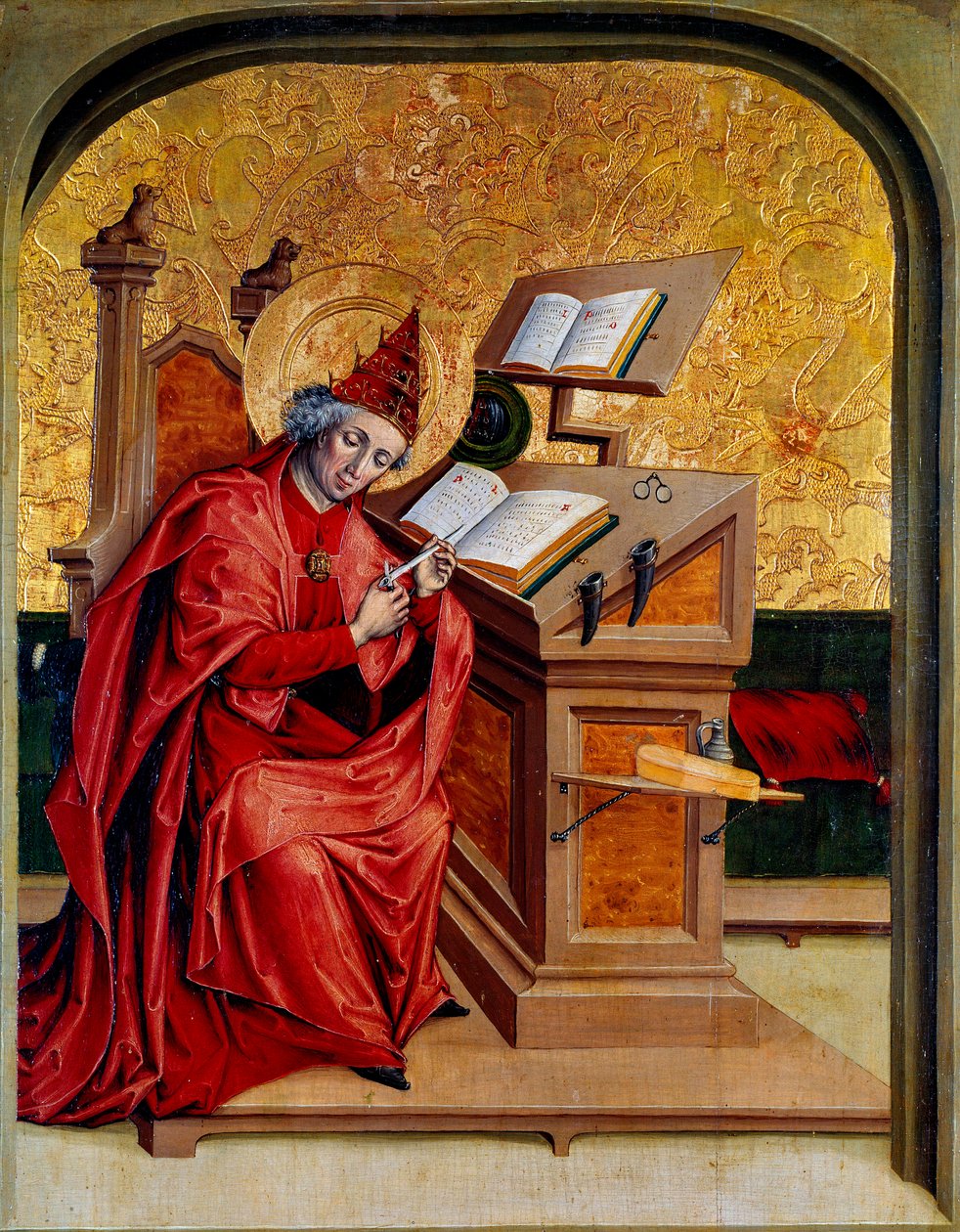 Portrait de Saint Grégoire le Grand ou le Grand (540-604) Pape de 590 à 604 - Swiss School