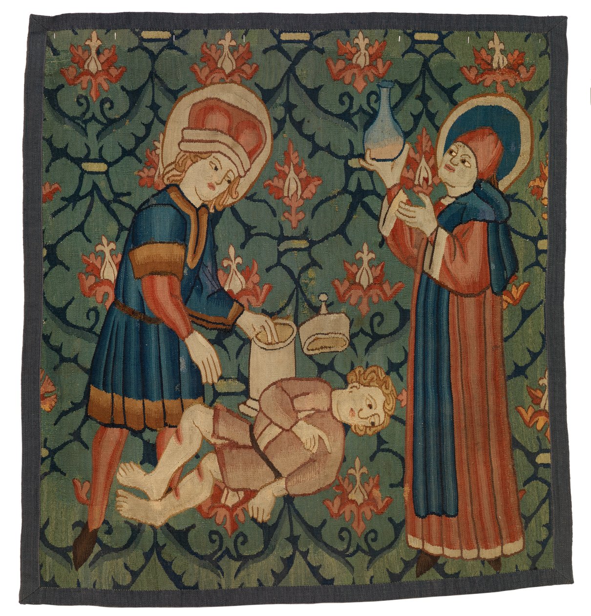 Fragment de tapisserie représentant Saint Côme et Saint Damien - Swiss School