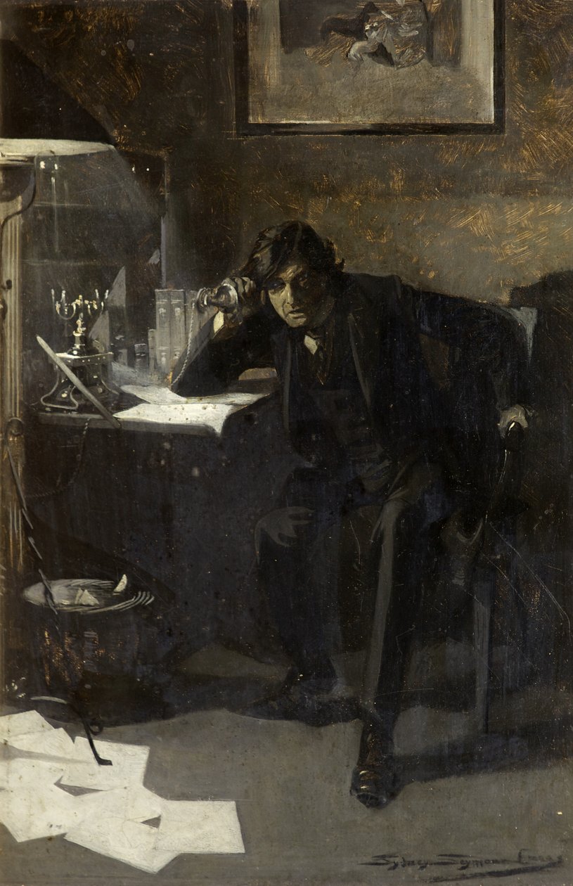 Portrait de Sir John Martin Harvey (huile sur carton) - Sydney C Lucas