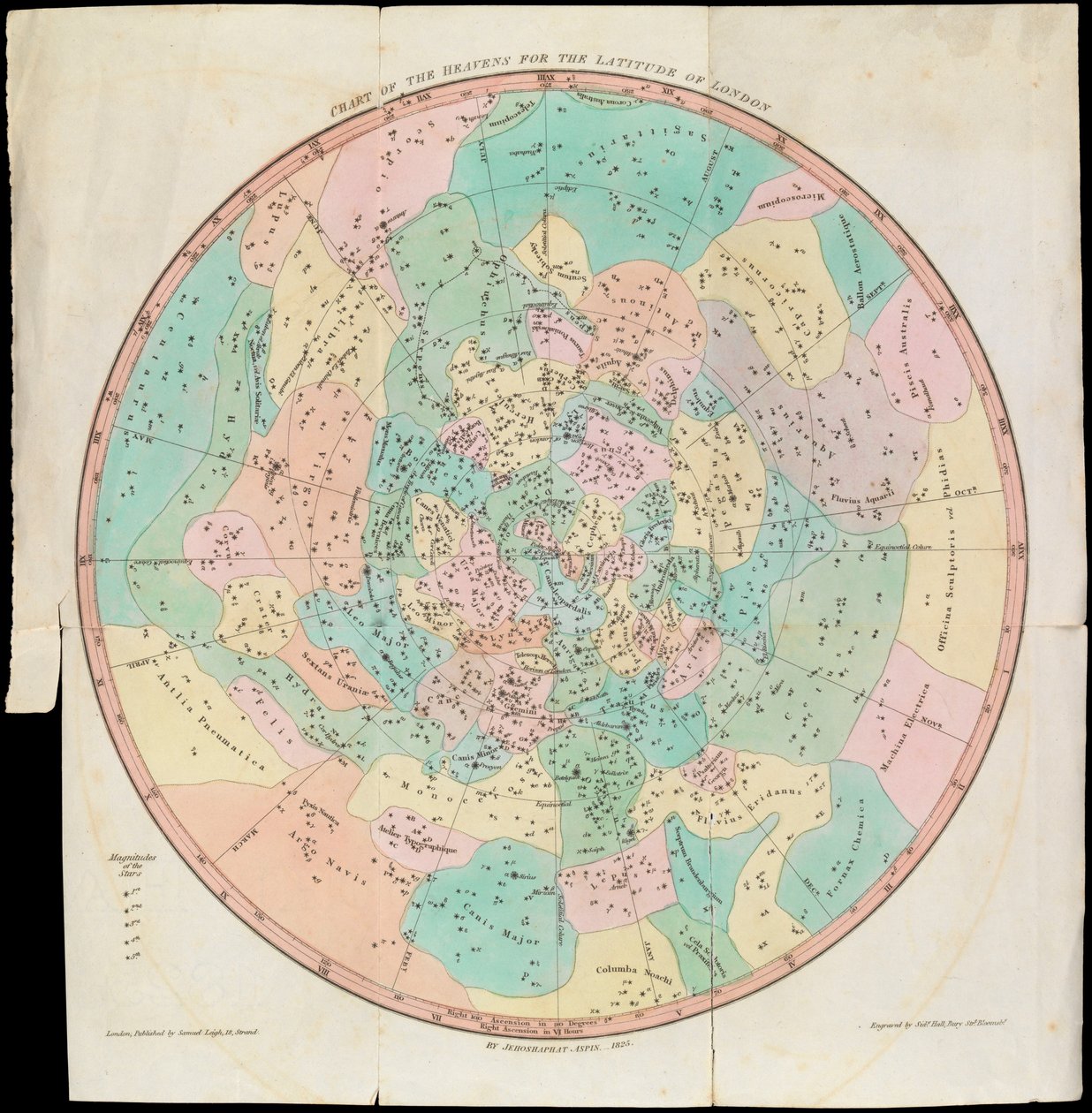 Carte des cieux pour la latitude de Londres, Urania
