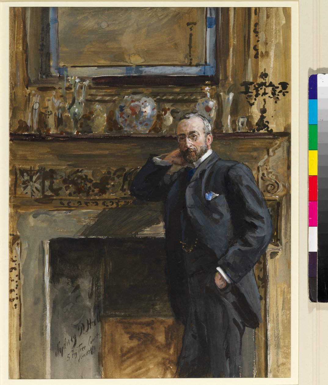 Gentleman dans un intérieur à 5 Fig Tree Court, 1890 - Sydney Prior Hall