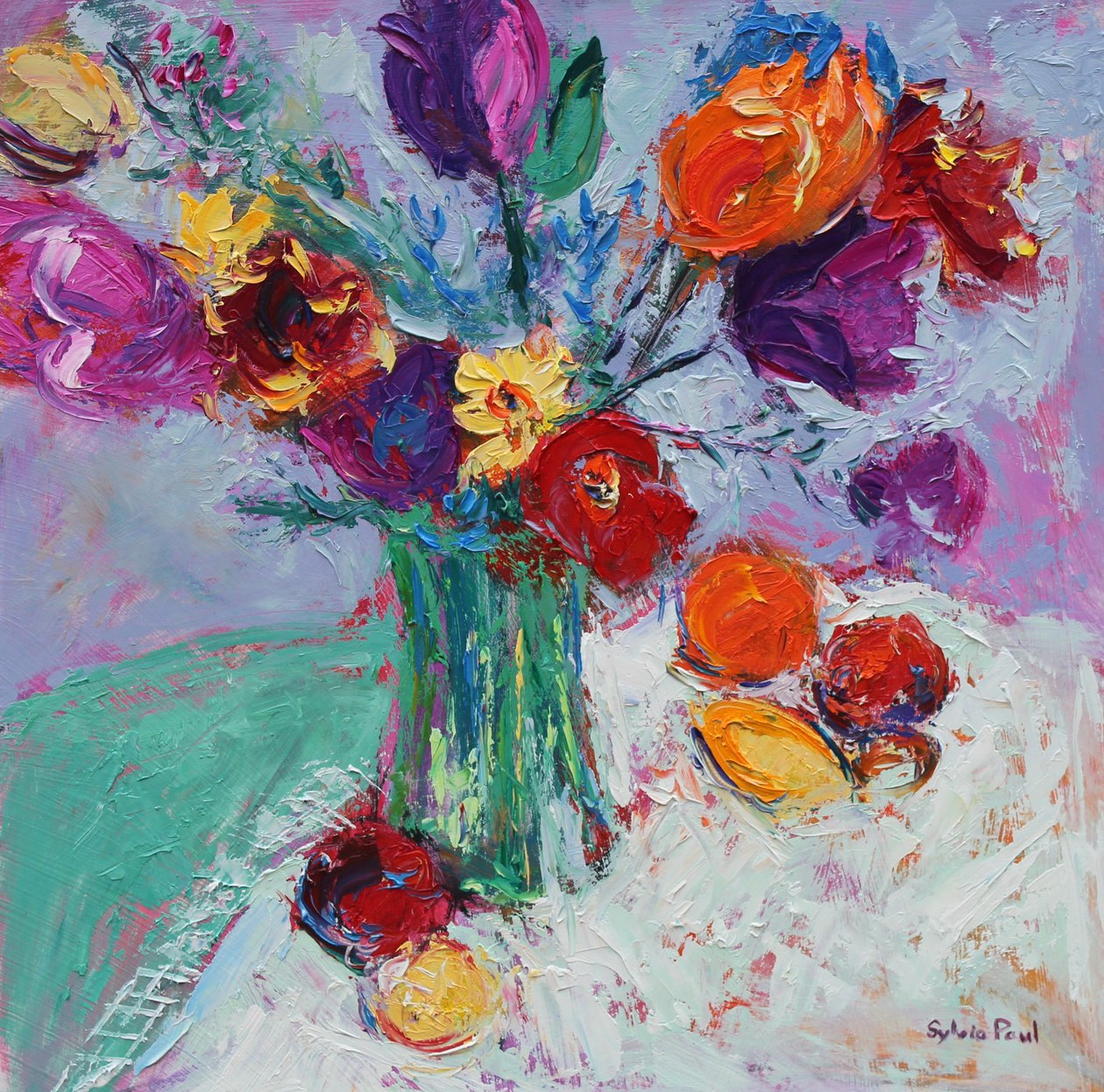 Tulipes et fruits - Sylvia Paul