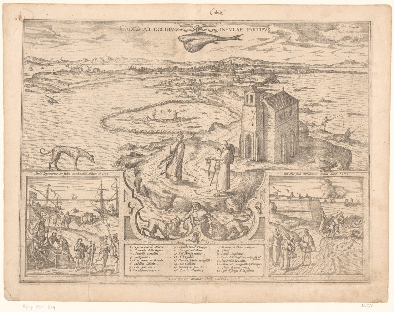 Vue de la péninsule de Cadix - Symon Novelanus (possibly)