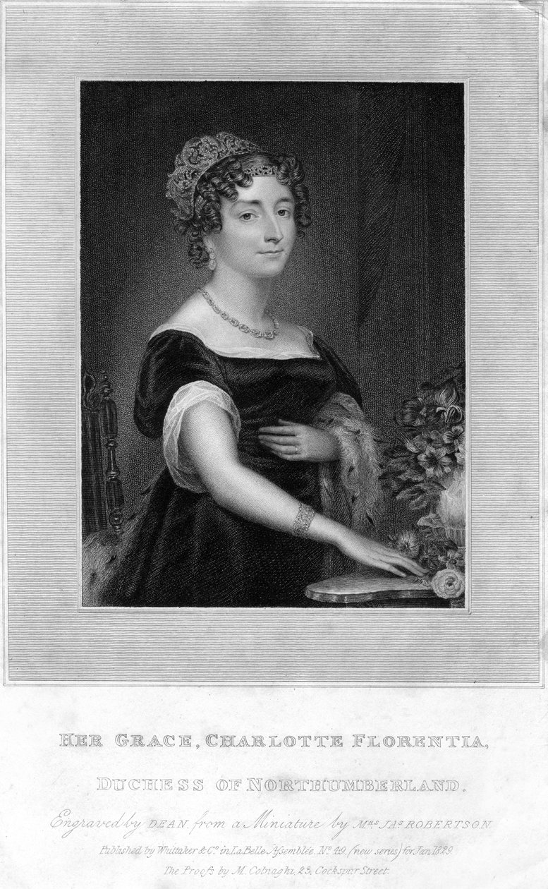 Son Altesse Charlotte Florentia, duchesse de Northumberland, 1829 - T. A. Dean