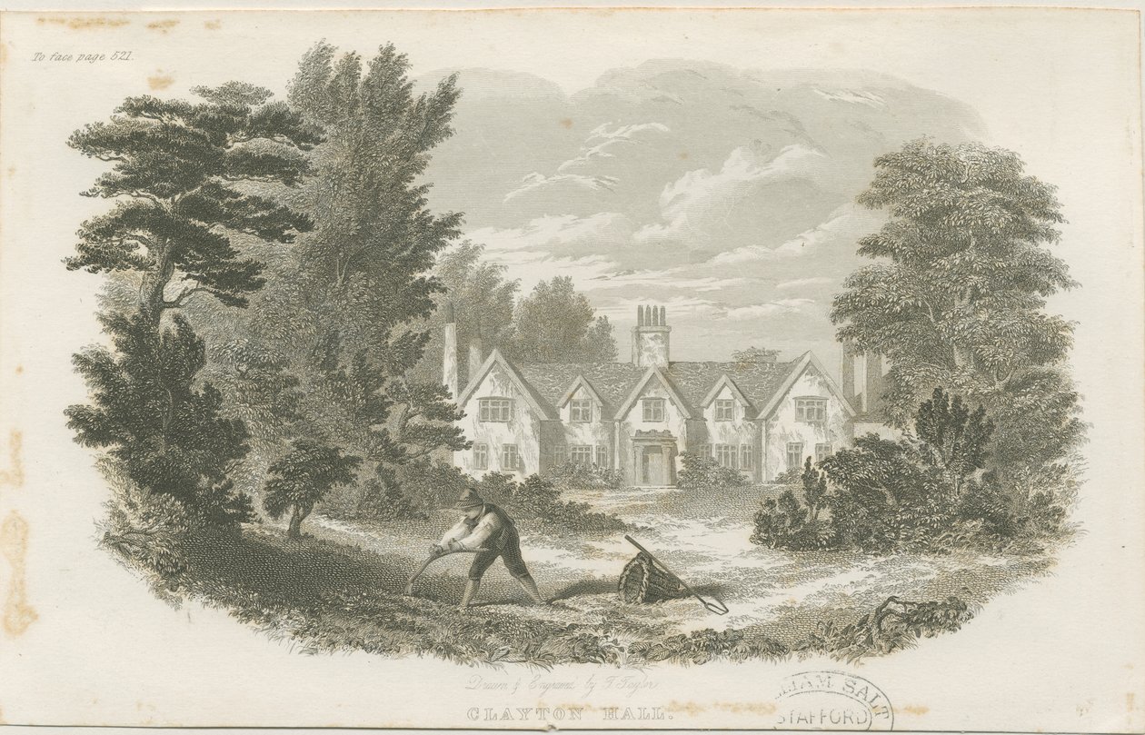 Fenton - Clayton Hall: gravure sur acier, nd [c 1840] - T Taylor
