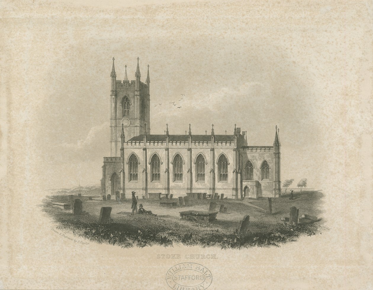 Église de Stoke-upon-Trent [Nouvelle] : gravure sur acier (vignette) - T Taylor