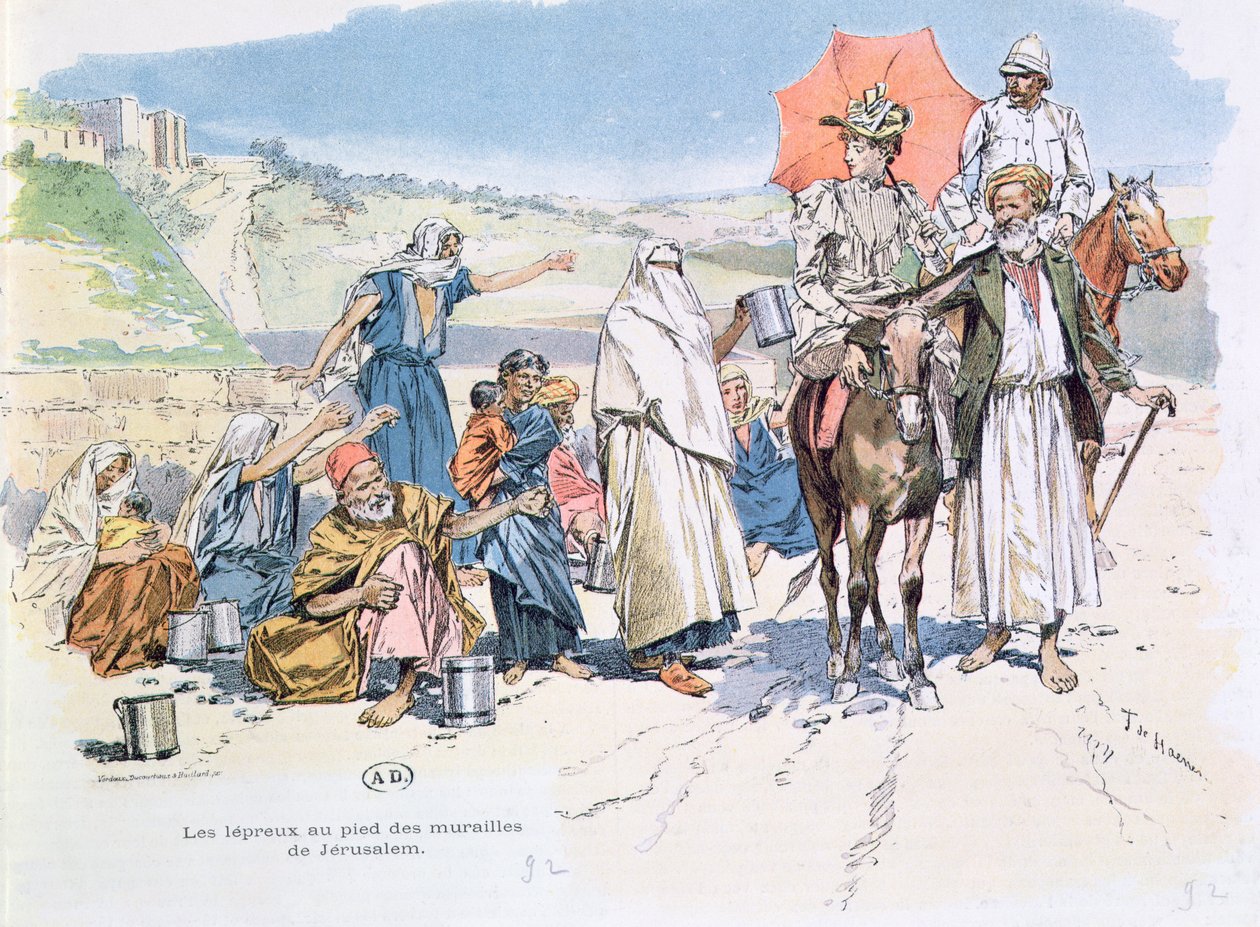 Lépreux hors des murs de Jérusalem, 1892 - T. de Haener