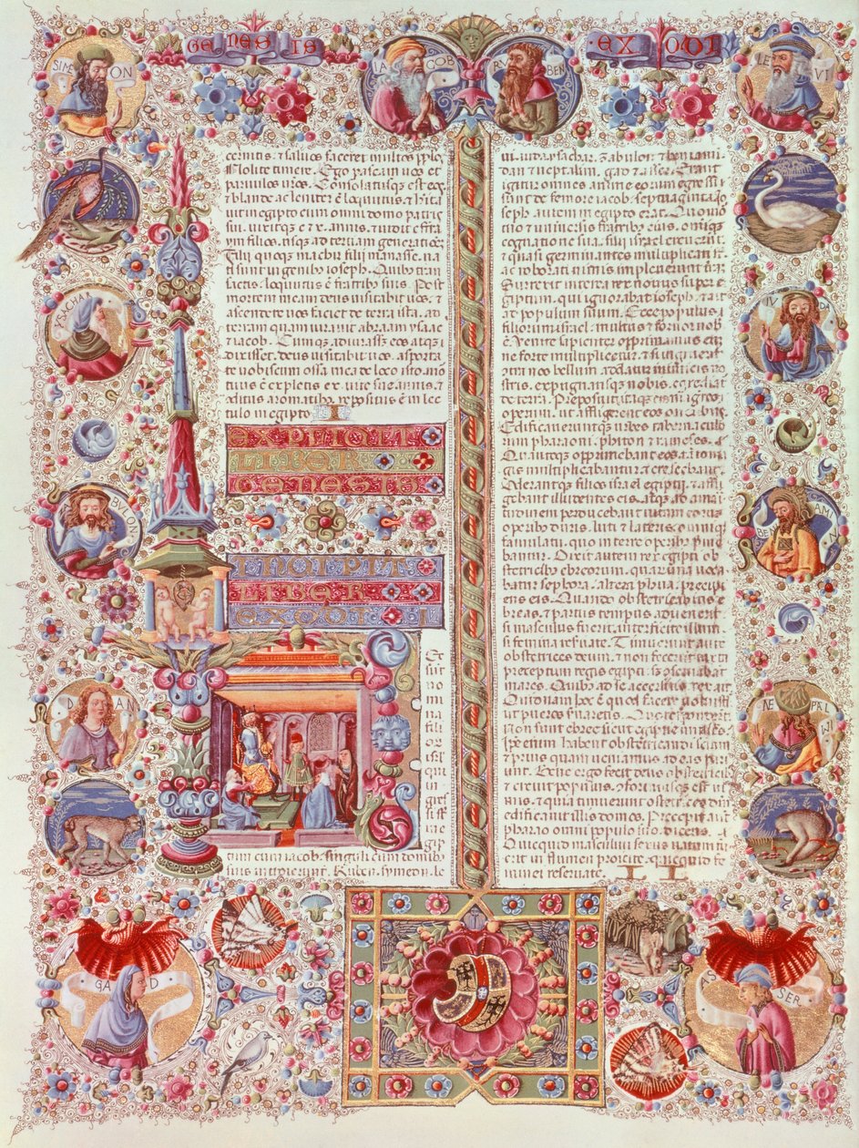 Page illuminée par Taddeo Crivelli de la Bible de Borso d