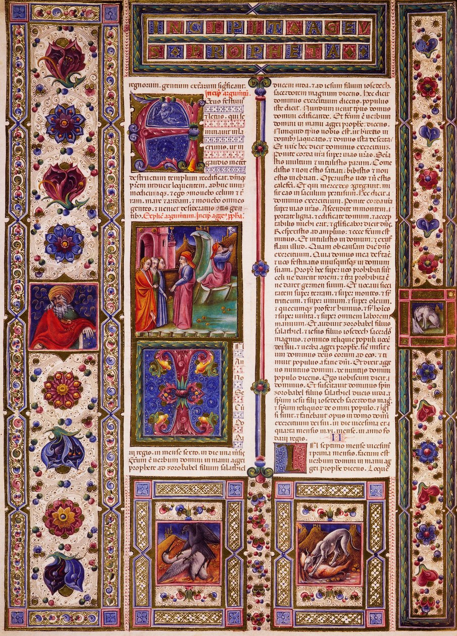 Incipit du Livre de Nahum, du Volume II de la Bible de Borso d