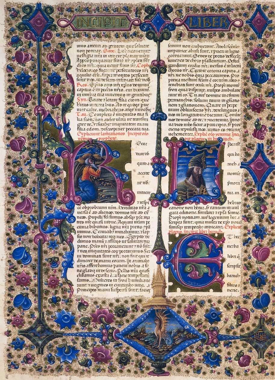 Incipit du Livre du Prophète Baruch, Volume II de la Bible de Borso d