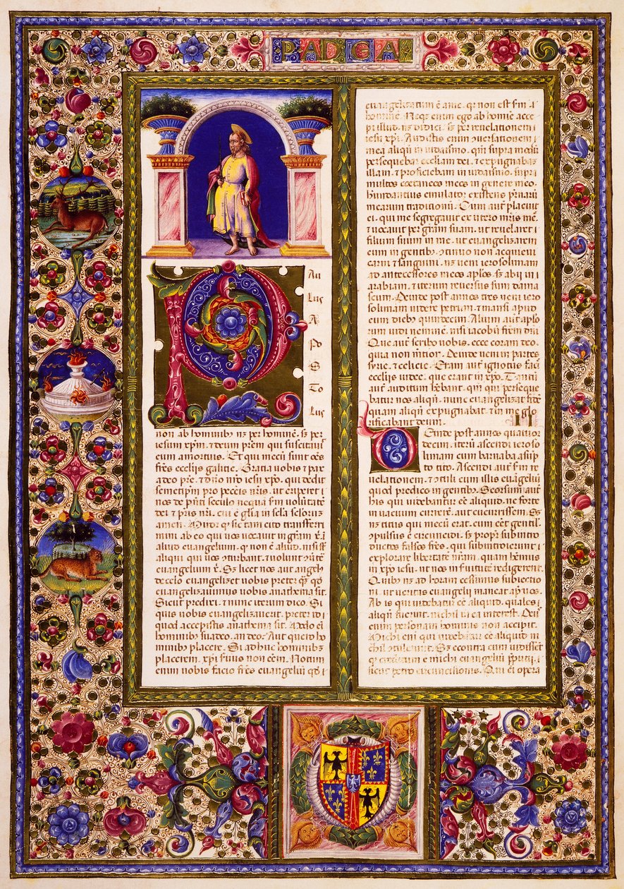 Lettre de Paul aux Galates, du Volume II de la Bible de Borso d