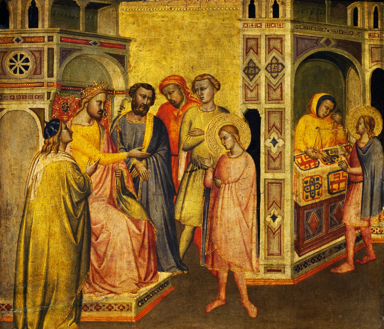 Saint Éloi devant le roi Clotaire, vers 1360 - Taddeo Gaddi