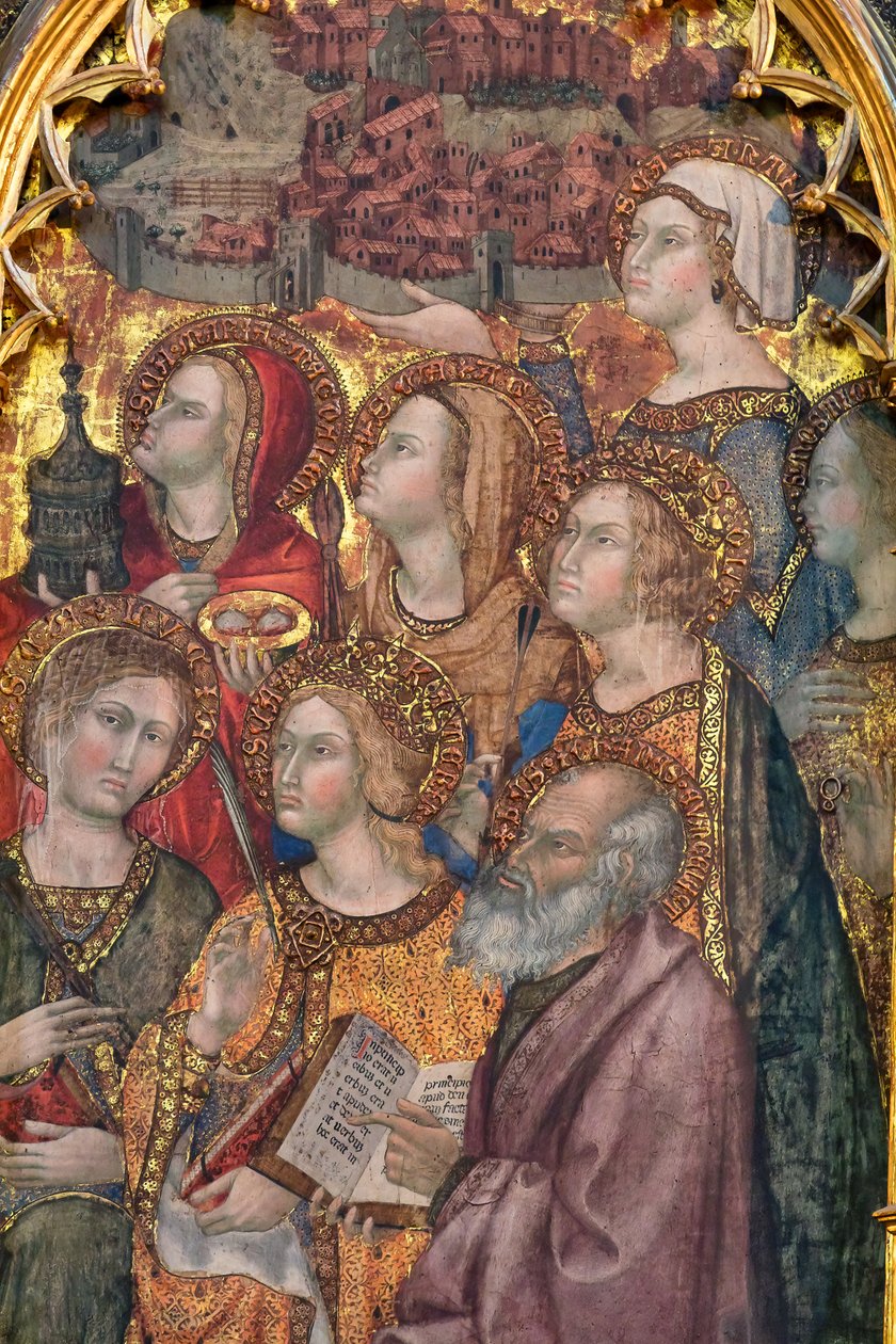 Divers saints adorant la Vierge, Triptyque de l
