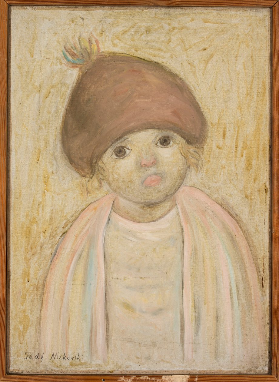 Une petite fille avec un béret à pompon - Tadeusz Makowski