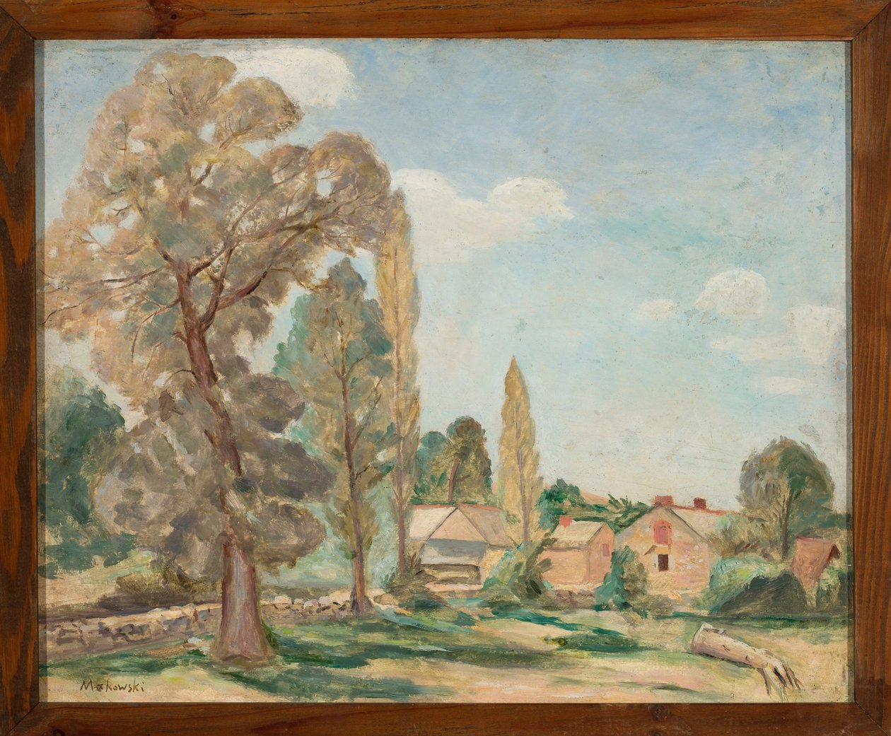 Paysage rural avec des arbres - Tadeusz Makowski