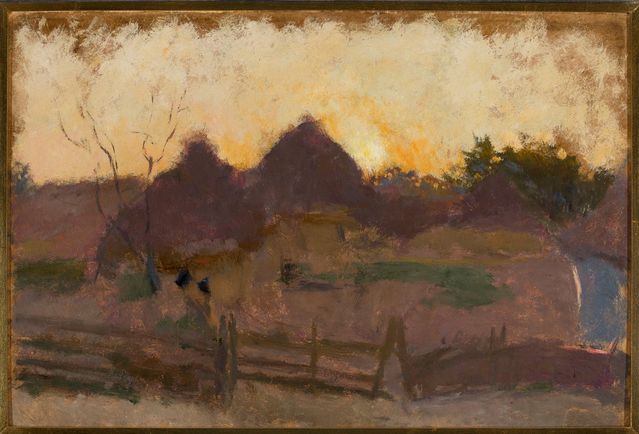 Paysage avec des meules de foin - Tadeusz Makowski