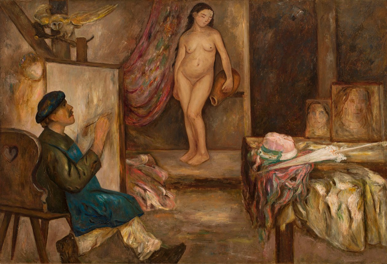 Le peintre et la mannequin - Tadeusz Makowski