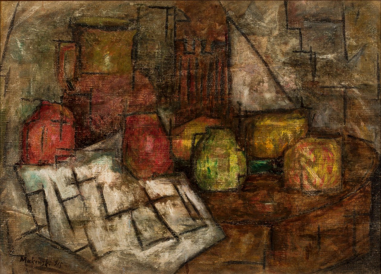 Nature morte avec une cruche et des fruits - Tadeusz Makowski