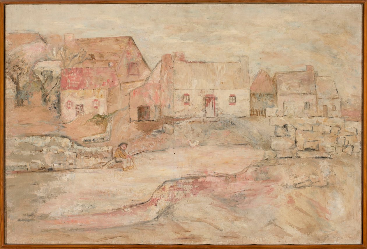 Paysage breton avec un homme assis - Tadeusz Makowski