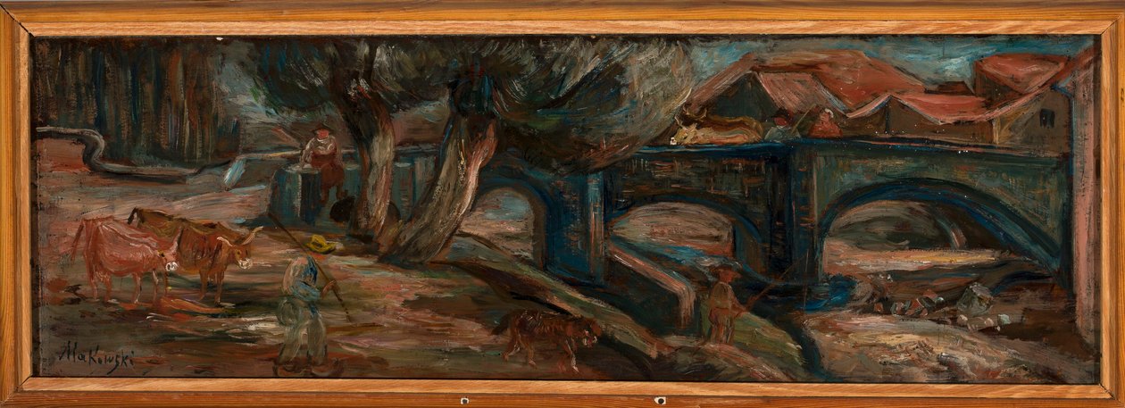 Paysage avec pont et vaches (Espaly) - Tadeusz Makowski