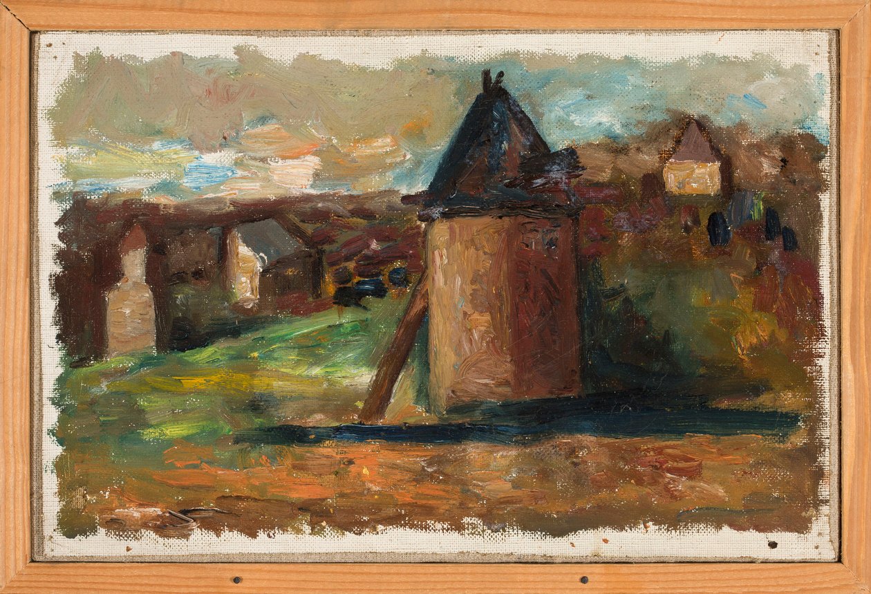 Paysage avec des bâtiments urbains - Tadeusz Makowski